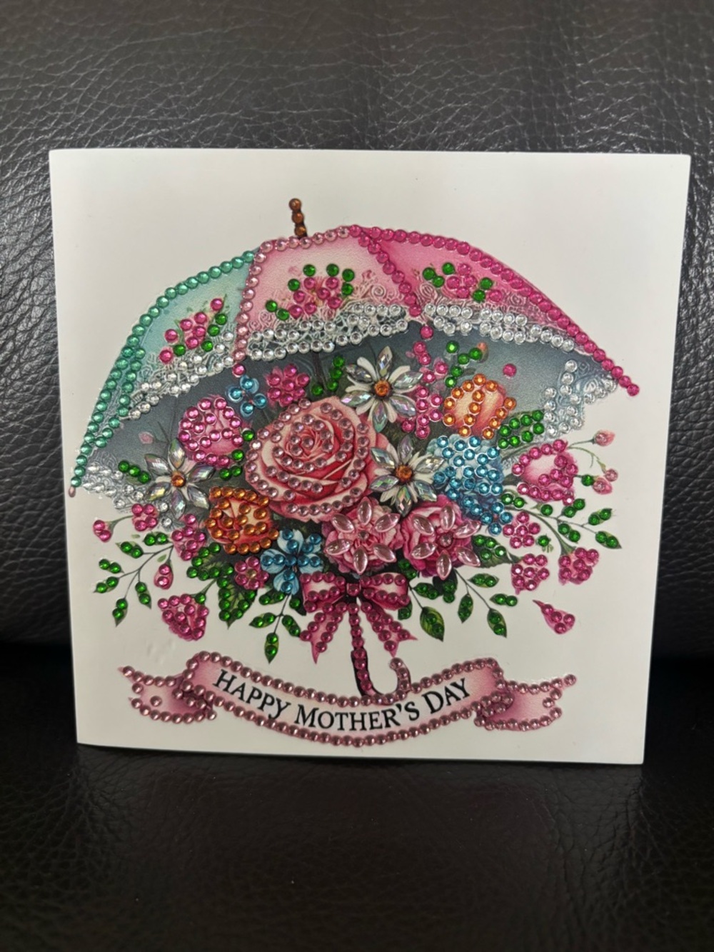 1 Handcrafted Rhinestone Floral Mother's Day Card - Pick 1 (sealed) - Picture 5 of 7